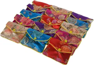 Baitaihem 15 Pack Jewelry Purse Pouch Gift Bags Chinese Silk Style Brocade Embroidered Bag,Multiple Colors(Medium)