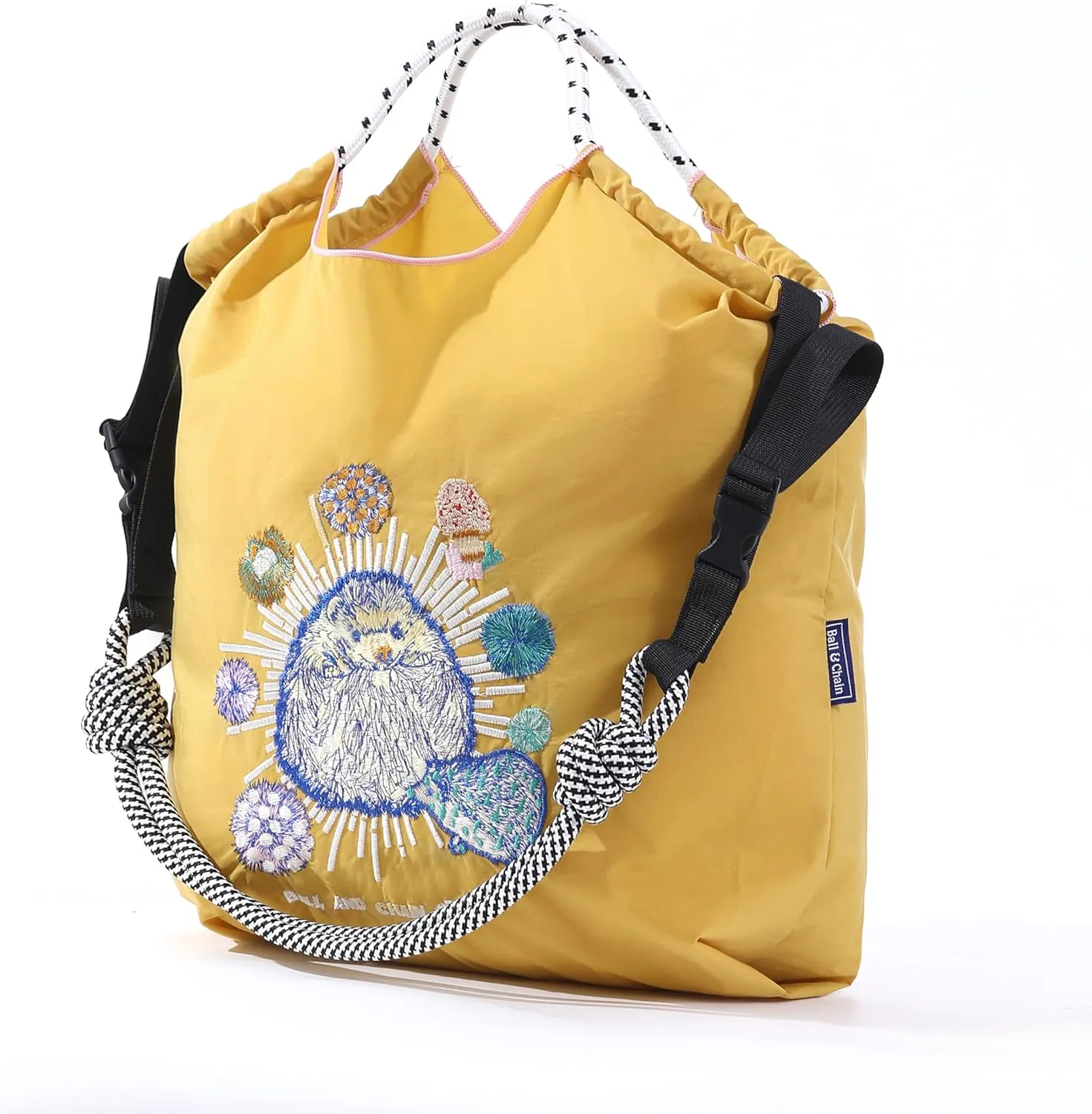 Ball&Chain Stylish Embroidered Nylon Tote Bag for Women - Perfect for Shopping,Travel, Beach, and Ideal Birthday Gift!