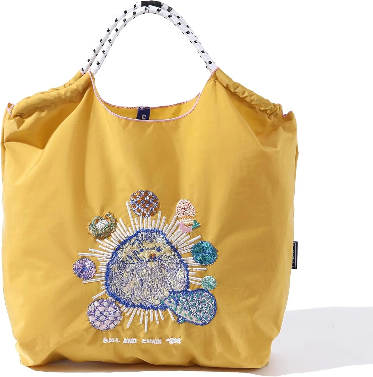Ball&Chain Stylish Embroidered Nylon Tote Bag for Women - Perfect for Shopping,Travel, Beach, and Ideal Birthday Gift!
