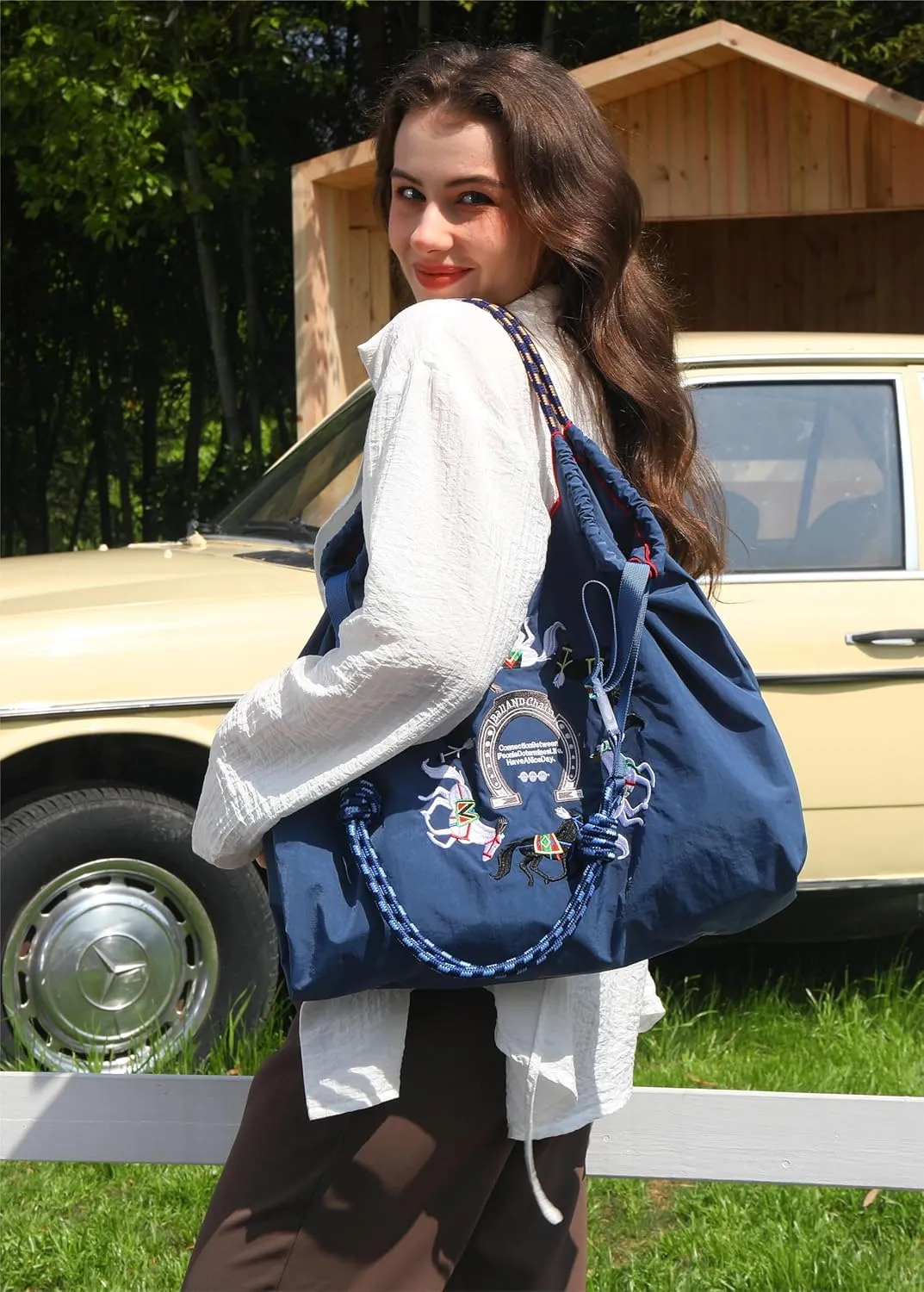 Ball&Chain Stylish Women's Reusable Shopping Bag for Leisure, Travel, and Beach Trips