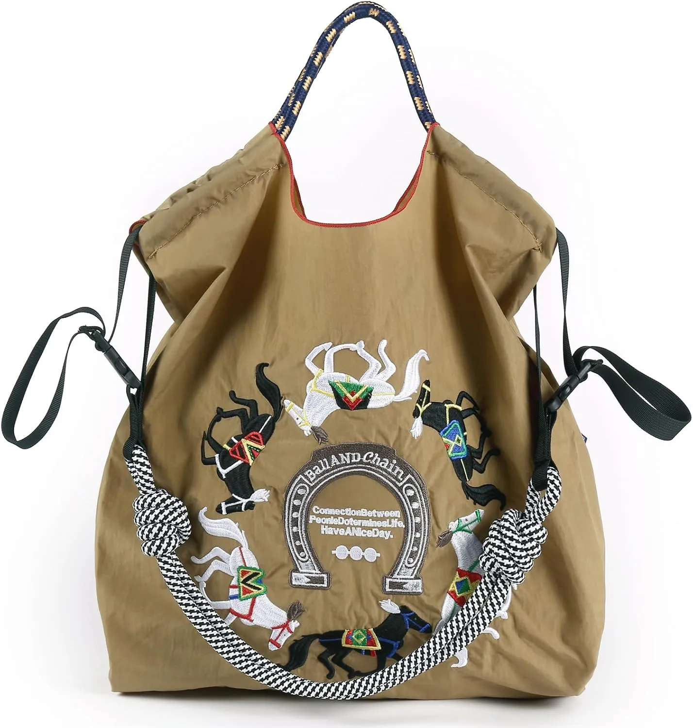 Ball&Chain Stylish Women's Reusable Shopping Bag for Leisure, Travel, and Beach Trips