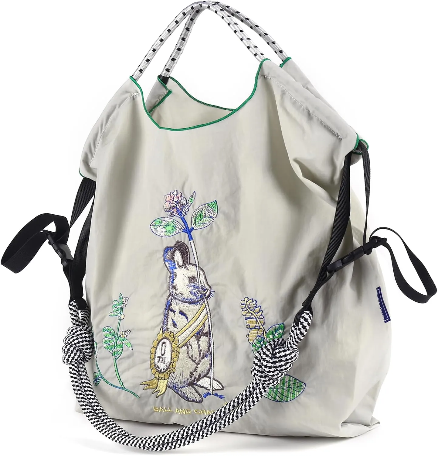 Ball&Chain Women Stylish Embroidered Tote Bag -Ideal Birthday Gift, Perfect Companion for Shopping, Travel, and Beach.