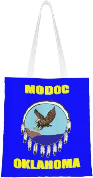 Bandera Modoc Oklahoma Tote Bag for Women Canvas Shopping Bags Reusable Large Capacity Casual Shoulder Handbags Grocery Bags DIY Gift Bags
