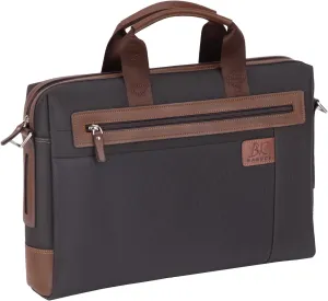 Banuce Slim Fabric Nylon Waterproof Briefcase for Men Professional 14 Inch Laptop Business Work Bag Black
