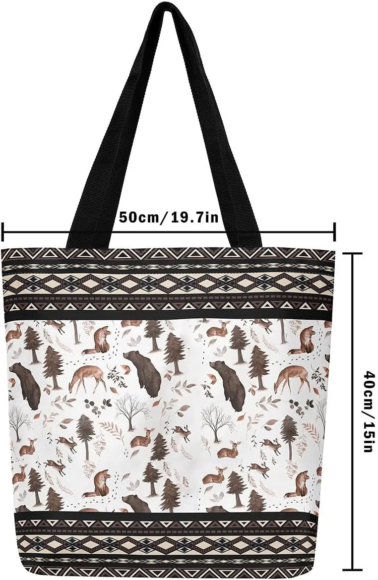 Bass Fish Canvas Bag for Kids Boys Girls,Vintage Fishing Canvas Tote Bag