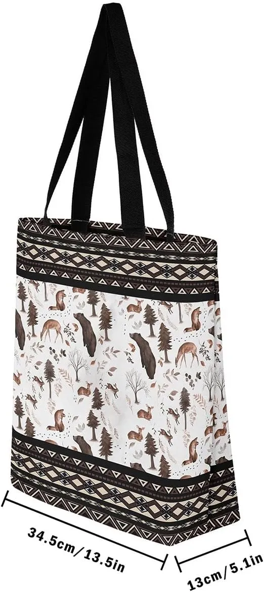 Bass Fish Canvas Bag for Kids Boys Girls,Vintage Fishing Canvas Tote Bag