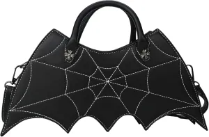 Bat wing Shoulder bag,PU Spider Web Crossbody Handbag for Women