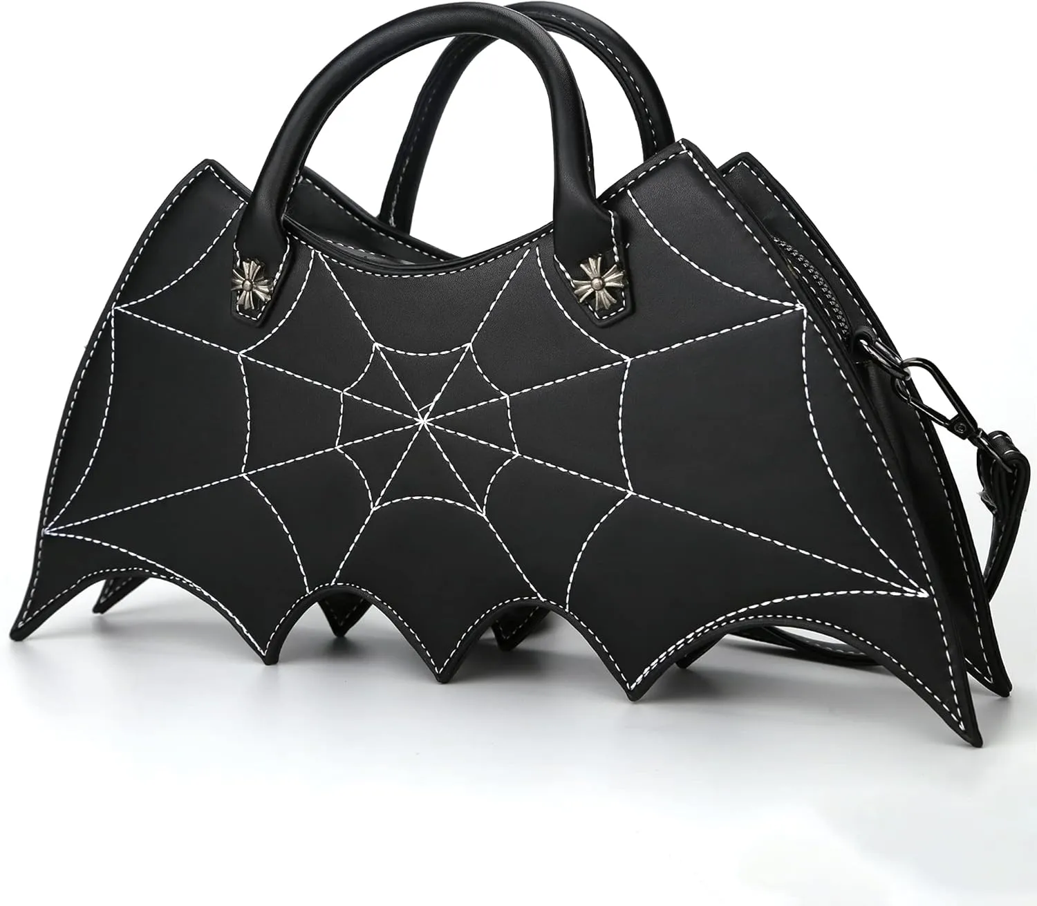 Bat wing Shoulder bag,PU Spider Web Crossbody Handbag for Women