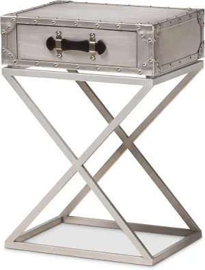 Baxton Studio Nightstands, Silver/Black