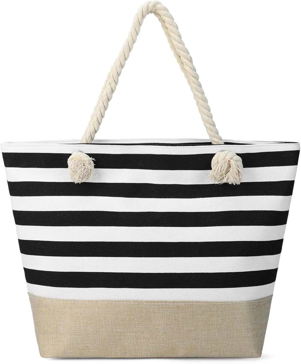 Beach Bags for Women Large Waterproof Tote Bag with Zipper Lightweight Canvas Reusable Grocery Shopping Shoulder Bag