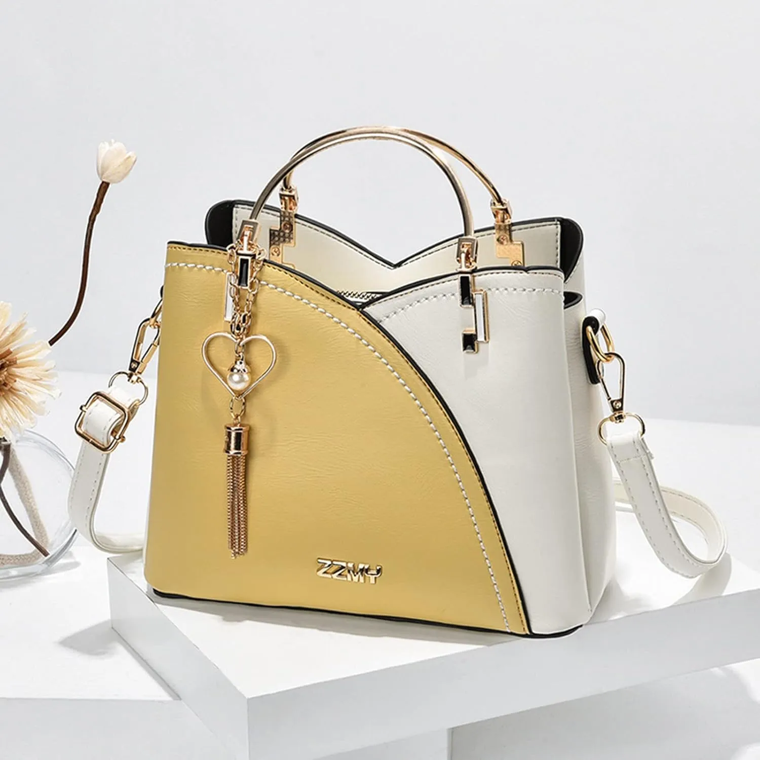 Beach Tote Bag Color Block Large Handbags Metal Handle Crossbody Bags Hobo Laptop Computer Briefcases For Wife Mama A