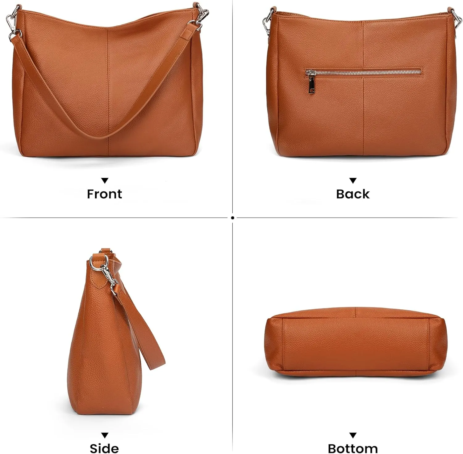 befen Genuine Leather Hobo Bags Purses for Women, Women's Shoulder bag Handbags Crossbody Bag with 2 Shoulder Straps