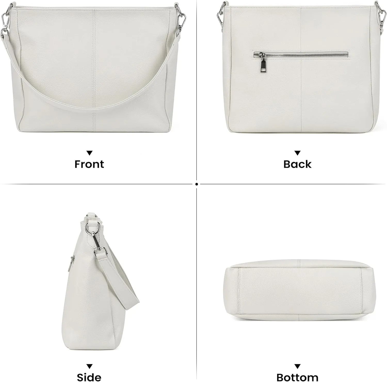 befen Genuine Leather Hobo Bags Purses for Women, Women's Shoulder bag Handbags Crossbody Bag with 2 Shoulder Straps