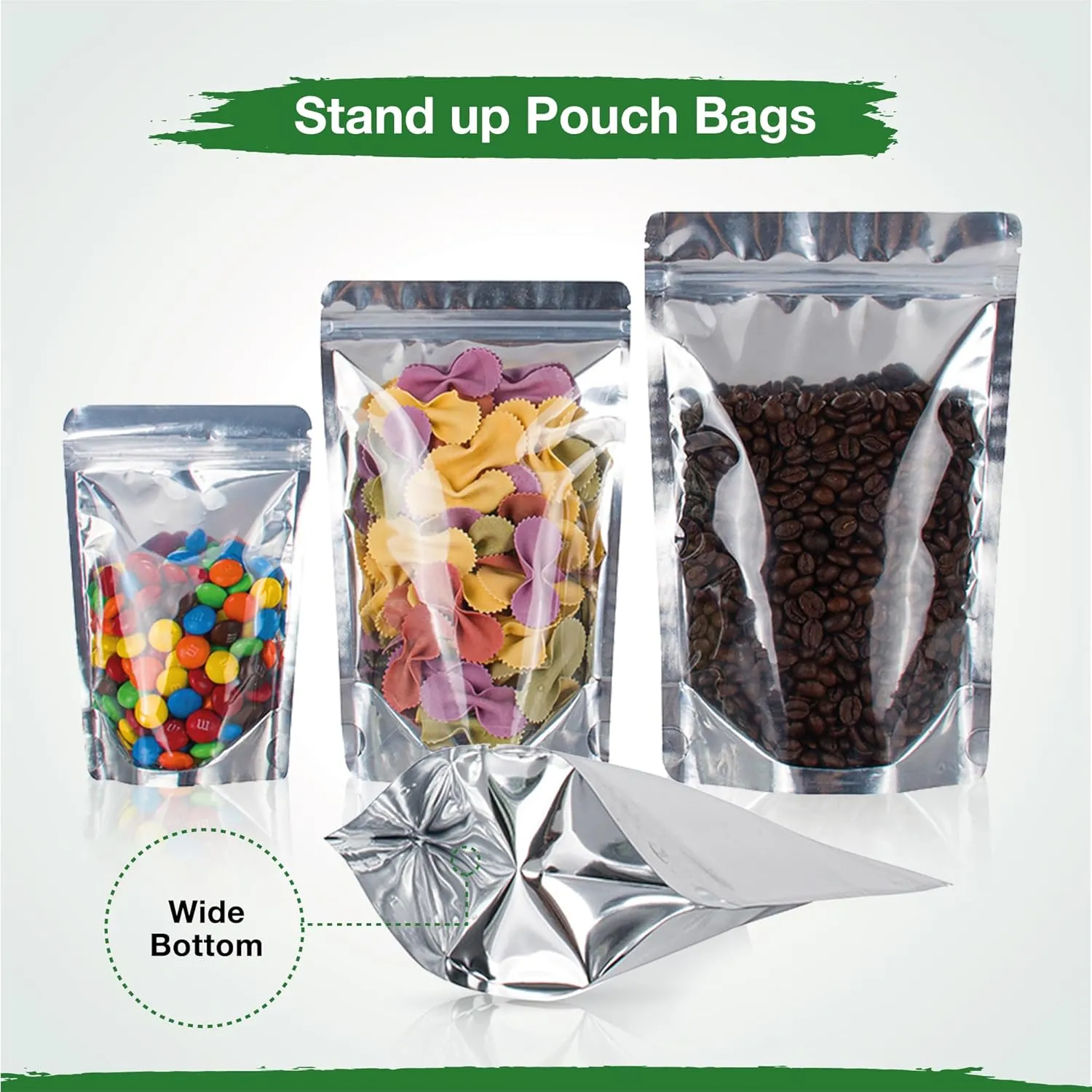 BELLE KR® 4x6 Mylar Bags for Food Storage with 7.5mil Thick - Pack Of 200 - Stand Up Clear Mylar Bags with See Through Window - Small 1/2 Pint Pouches for Freeze Dried Candy - Labels Included