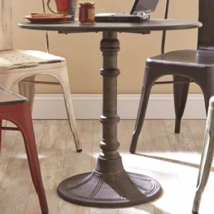 Benzara Round Transitional Metal Bistro Dining Table, Bronze
