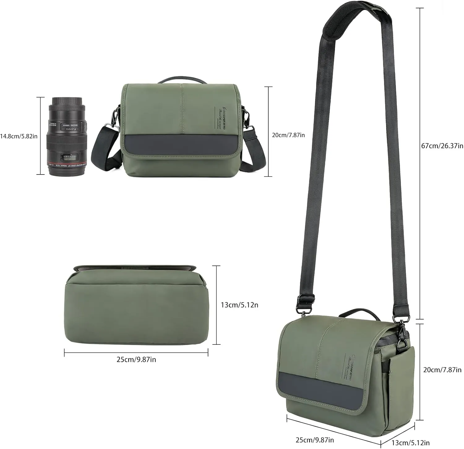 Besnfoto Camera Bag Small DSLR Camera Shoulder Bag for Photographer Waterproof Messenger Bag Crossbody Case Compatible with Canon Sony Nikon