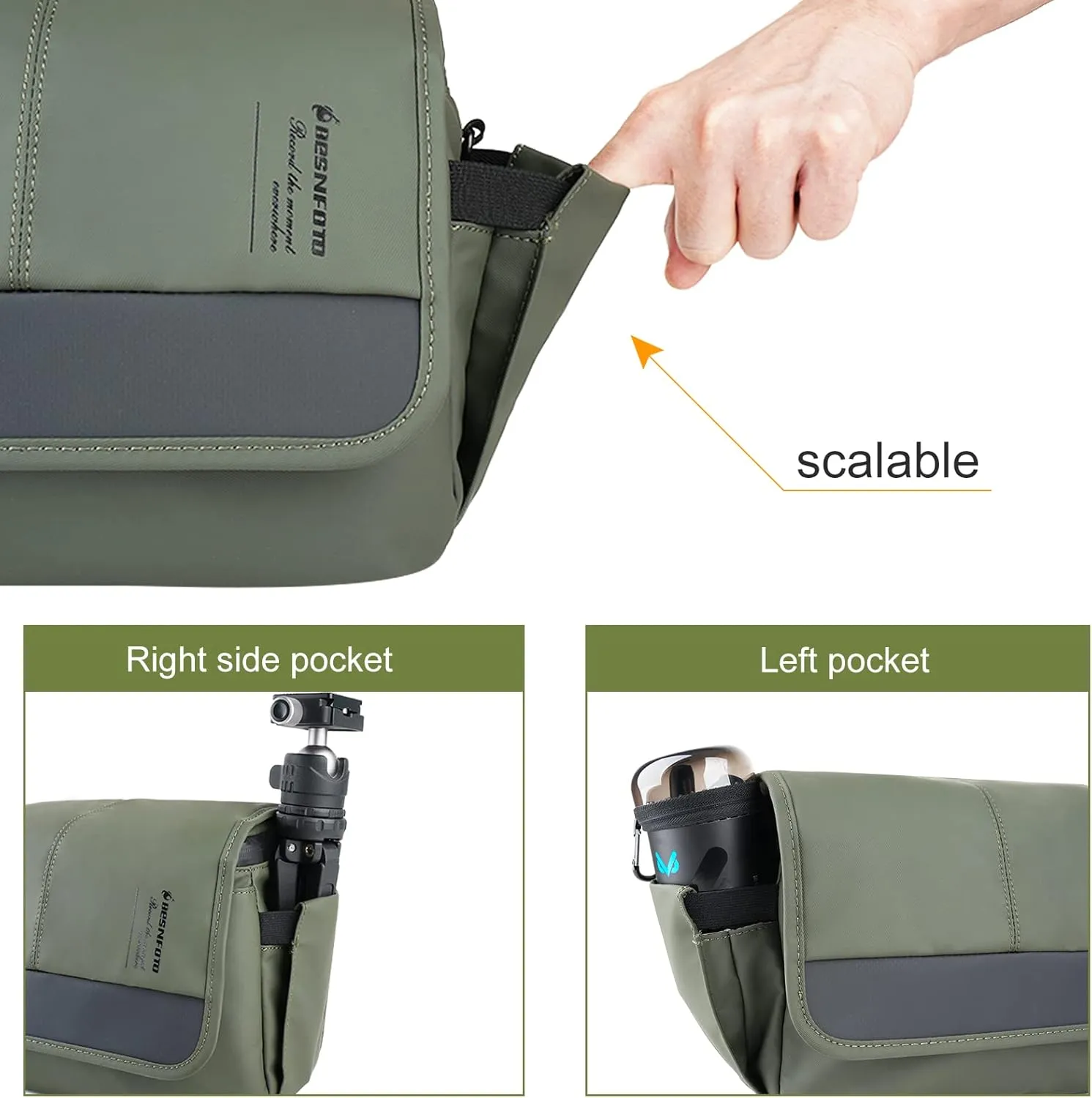 Besnfoto Camera Bag Small DSLR Camera Shoulder Bag for Photographer Waterproof Messenger Bag Crossbody Case Compatible with Canon Sony Nikon