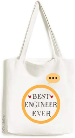 Best engineer ever Quote Profession Expression Gift Sack Canvas Tote Shoulder Bag