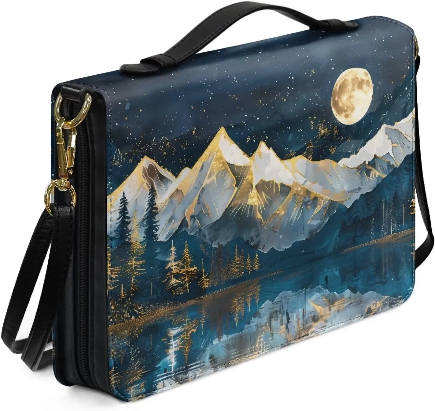 Bible Cover for Women Men Waterproof Crossbody Bag with Handle Tote Bag for Pens, Highlighters M-2XL
