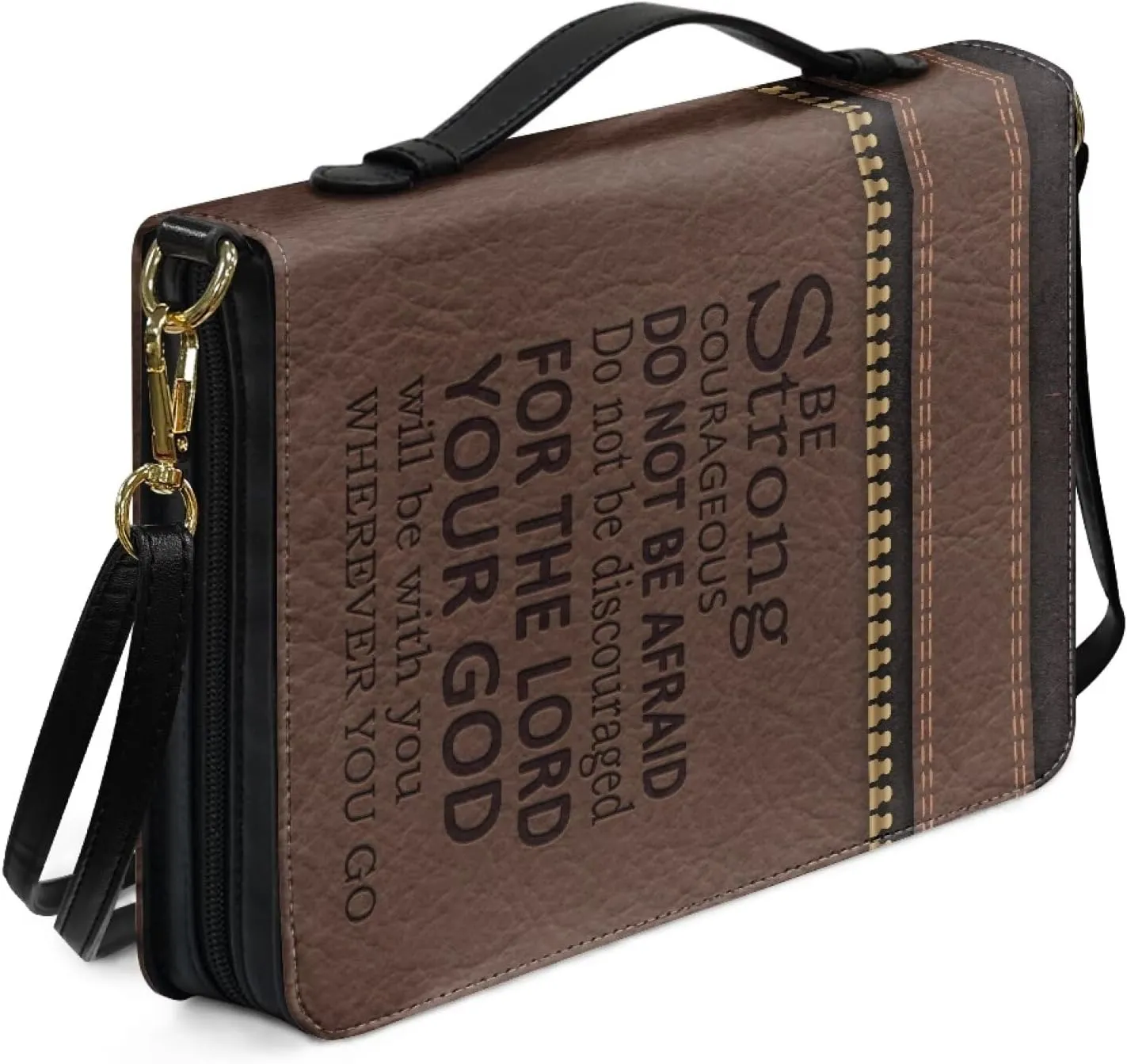 Bible Cover for Women Men Waterproof Crossbody Bag with Handle Tote Bag for Pens, Highlighters M-2XL