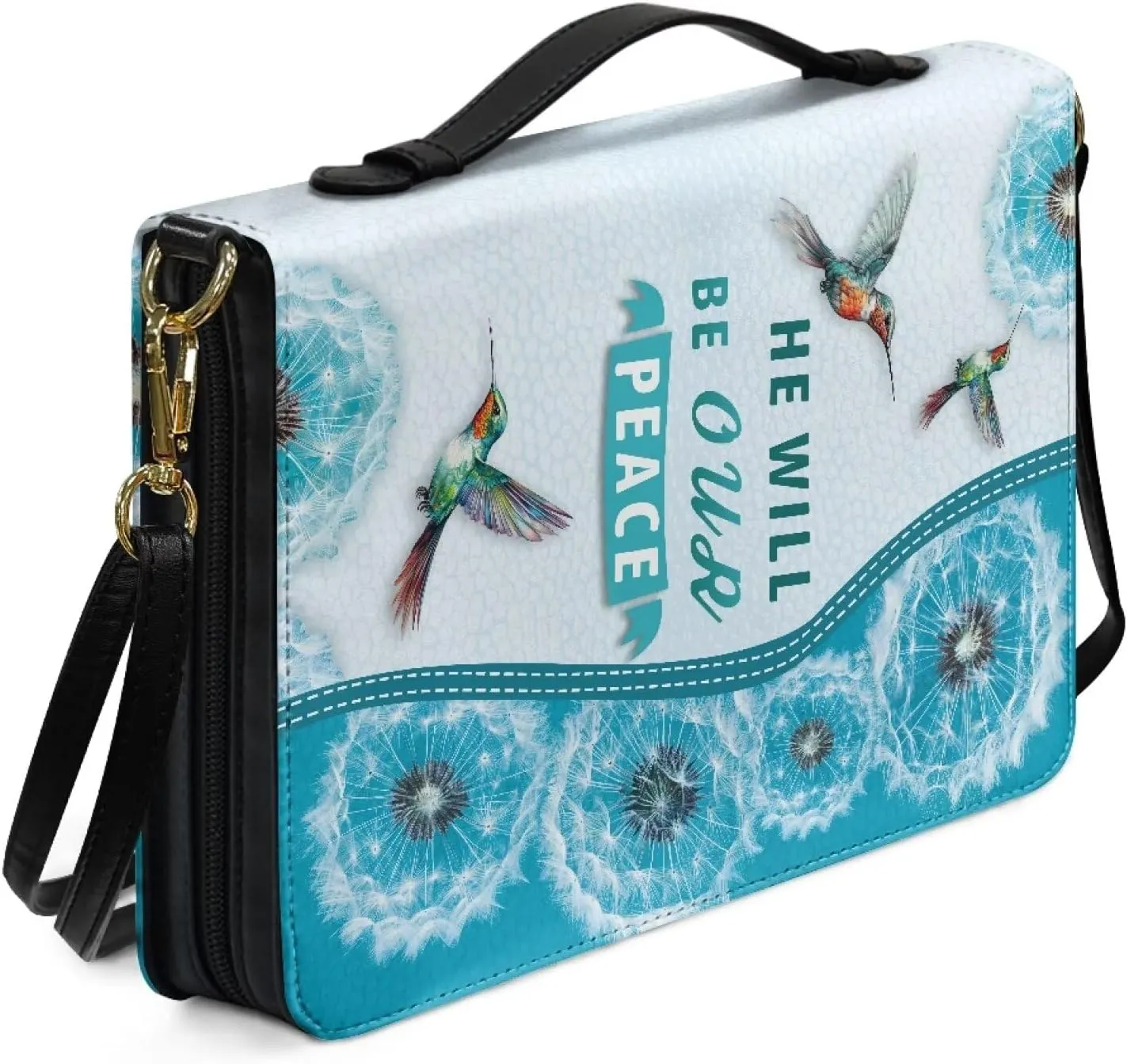Bible Cover for Women Men Waterproof Crossbody Bag with Handle Tote Bag for Pens, Highlighters M-2XL
