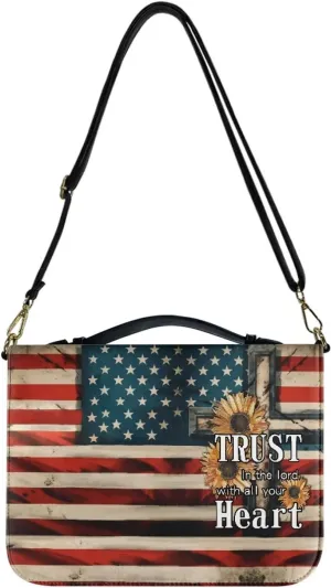 Bible Cover for Women Men Waterproof Crossbody Bag with Handle Tote Bag for Pens, Highlighters M-2XL