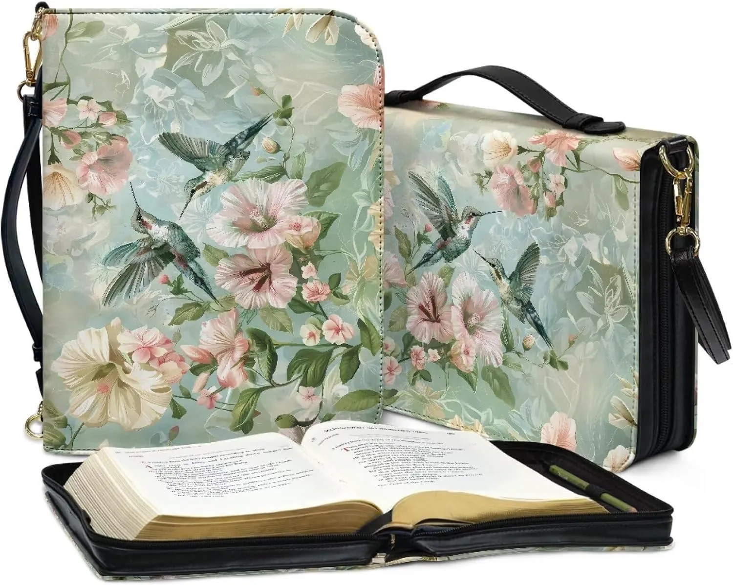 Bible Cover for Women Men Waterproof Crossbody Bag with Handle Tote Bag for Pens, Highlighters M-2XL