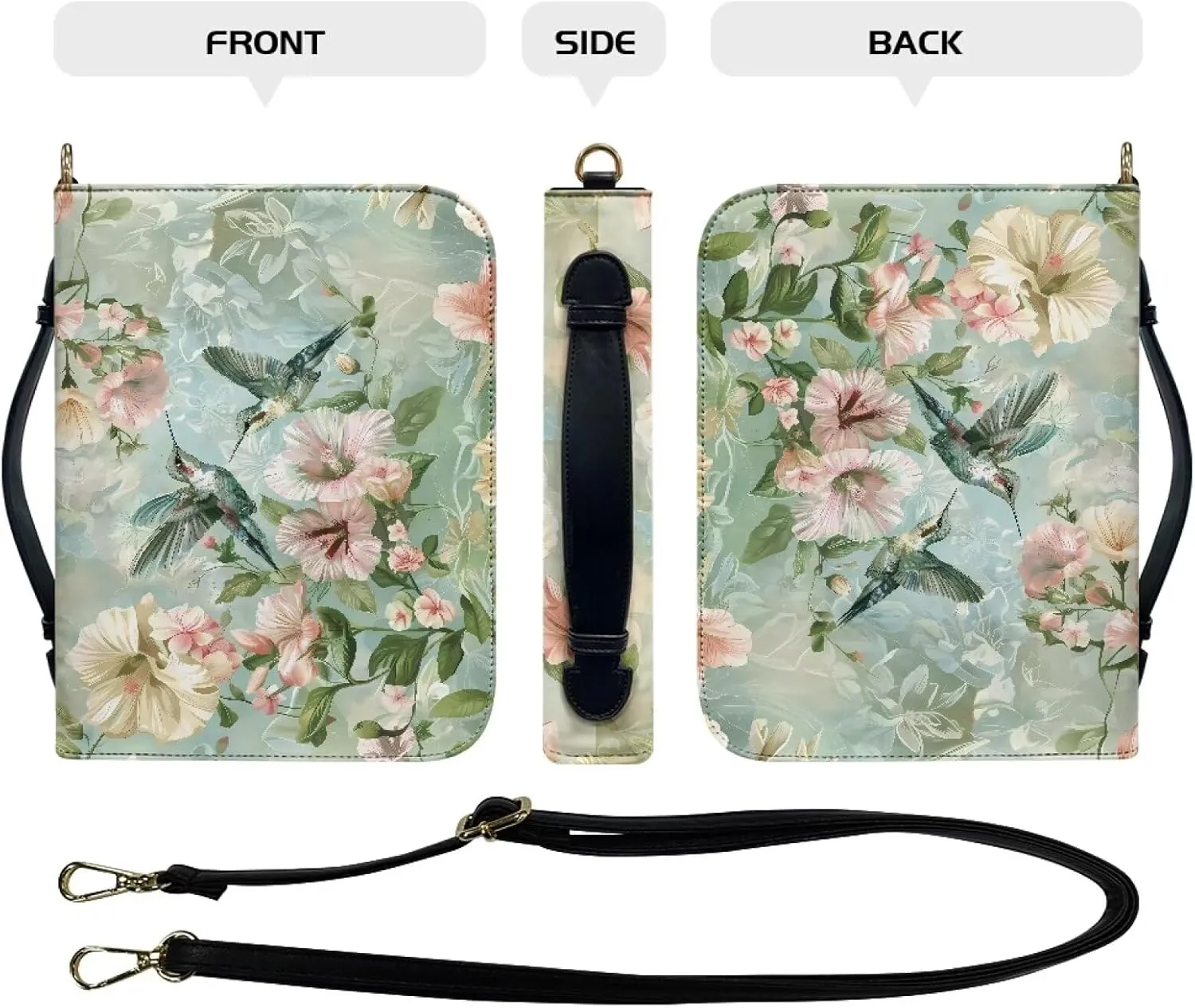 Bible Cover for Women Men Waterproof Crossbody Bag with Handle Tote Bag for Pens, Highlighters M-2XL