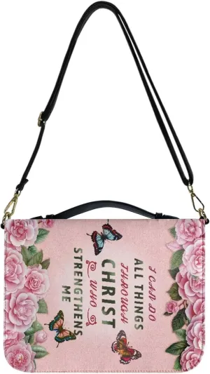 Bible Cover for Women Men Waterproof Crossbody Bag with Handle Tote Bag for Pens, Highlighters M-2XL