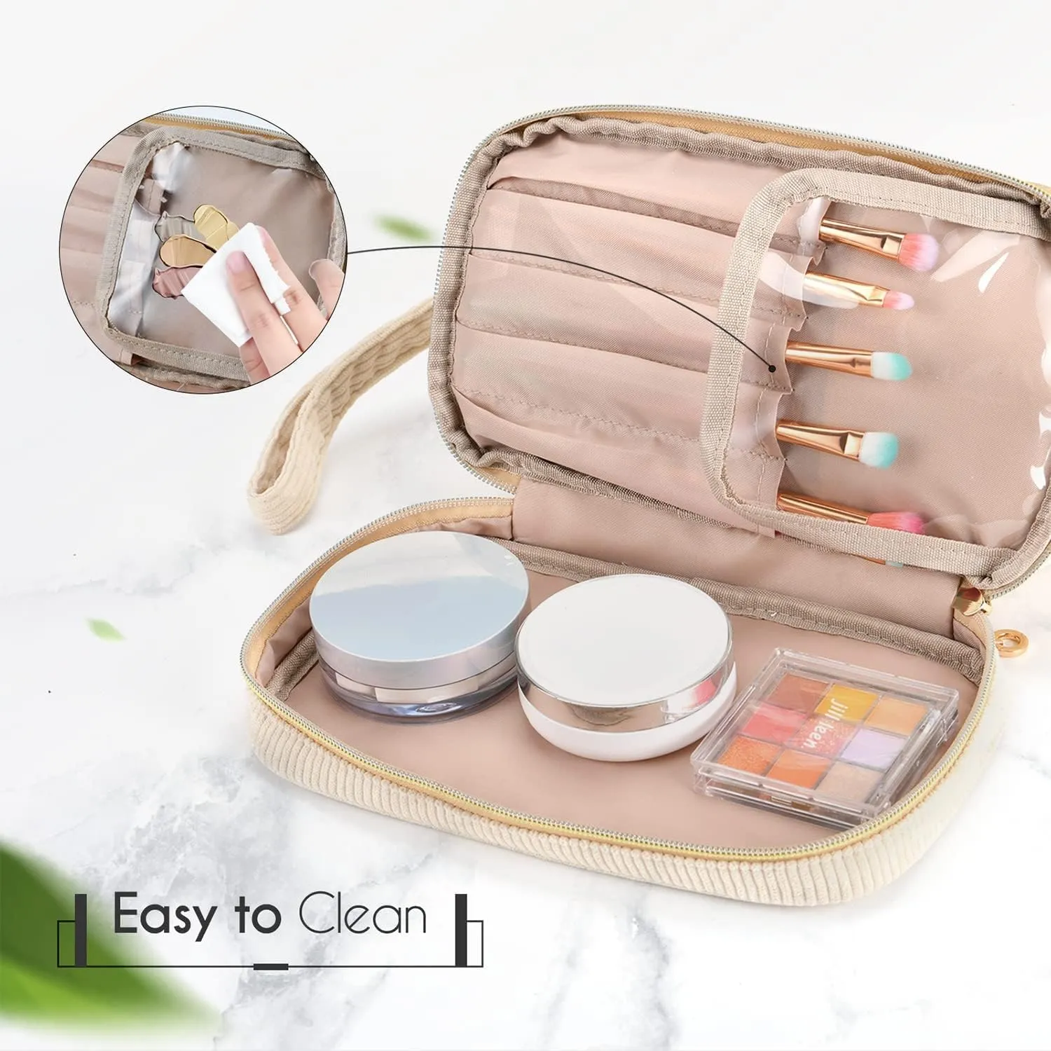 Birthday Gifts for Girls, Personalized Initial Women Makeup Bag, Travel Make up Bag Cosmetic Bag Preppy Stuff Bag for Girlfriend Wife Teacher 18th Birthday Gifts for Girls Teen Girl Gifts Trendy - F