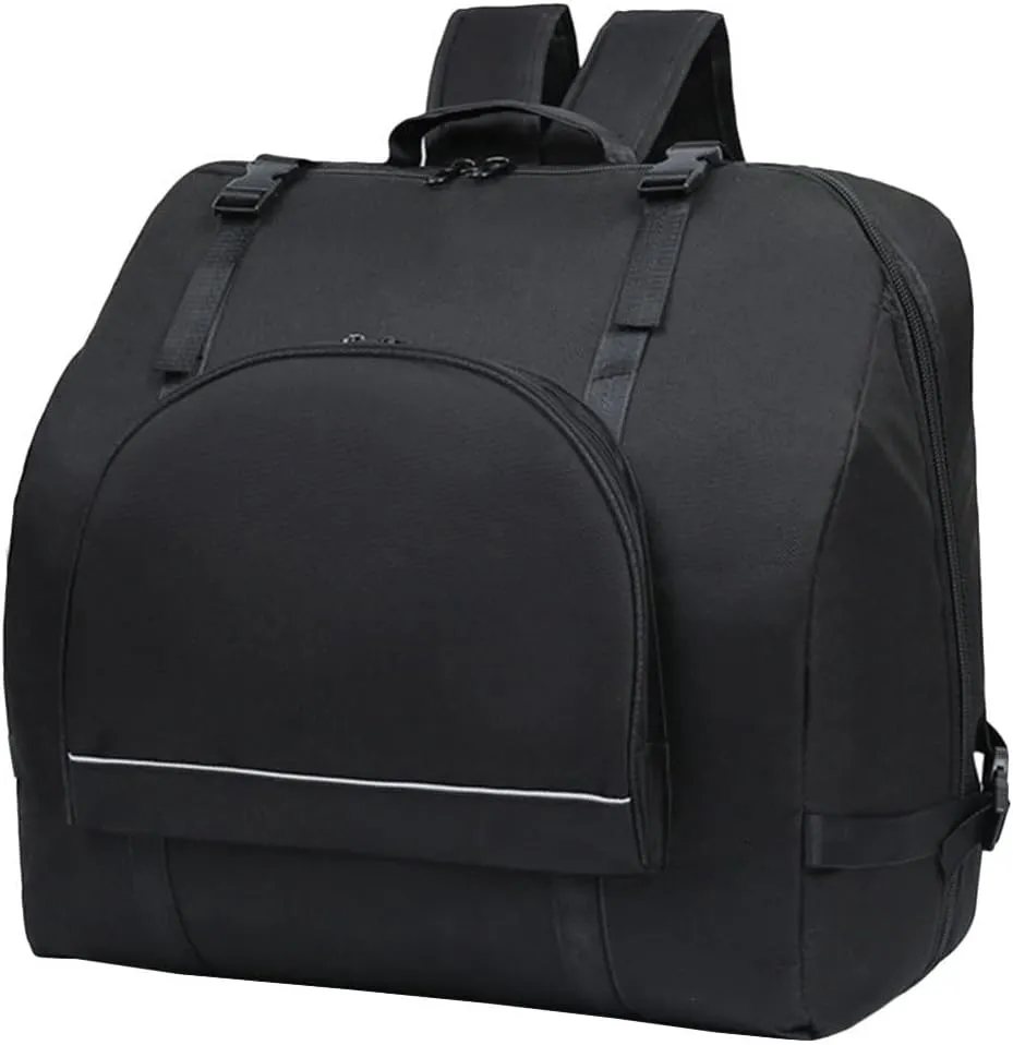 Black Accordion Bag - Padded Oxford Cloth Case with Adjustable Shoulder Straps, Shockproof Backpack for 60/80/96/120 Bass Piano Accordion, Waterproof Storage Bag (19.68 X 18.50 X 9.84 Inches)