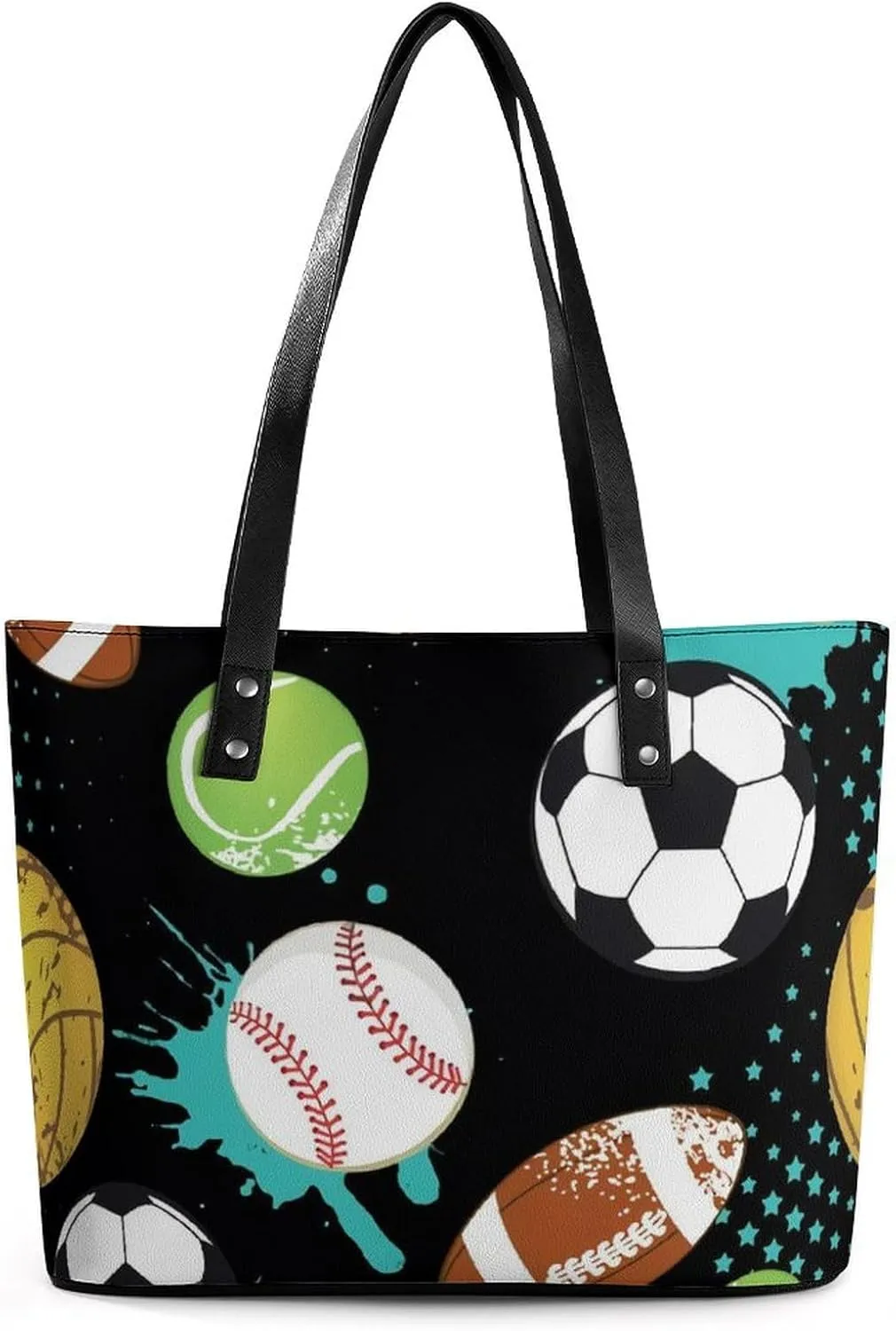 Black Retro A Leather Handbag with Large Capacity And Portability