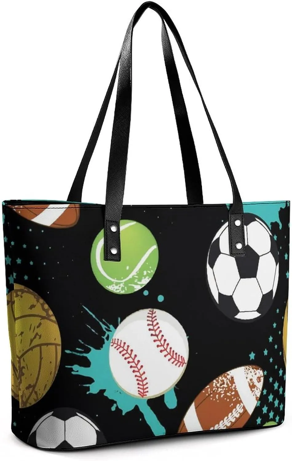 Black Retro A Leather Handbag with Large Capacity And Portability