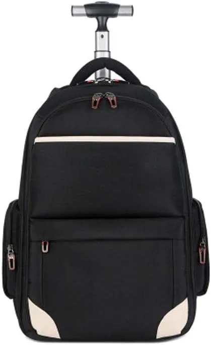 Black,Wheeled Laptop Backpack Rolling Carry-on Trolley School Bags Travel Luggage