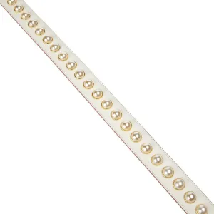BLOC Purse Strap Replacement for Crossbody Bags, Studded Shoulder Strap, Stud Strap for Handbags and Purses (White Pearl)