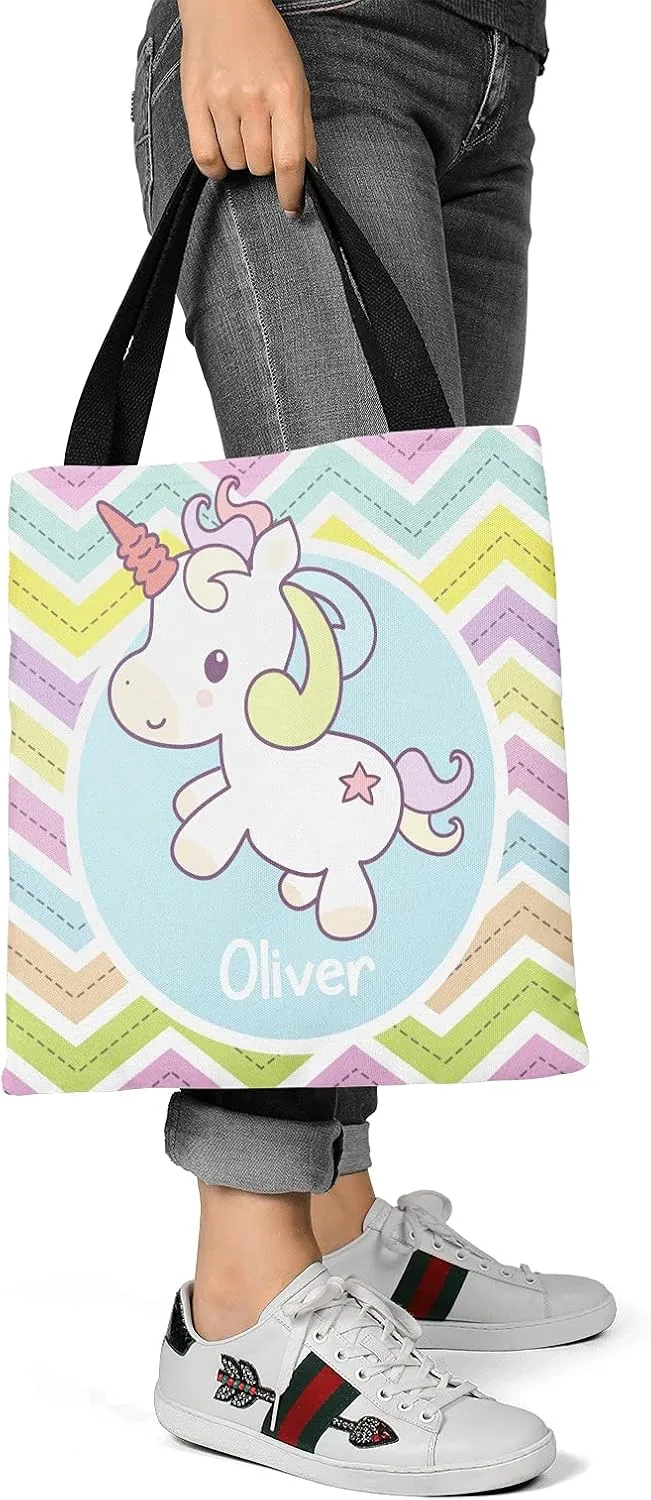 Blue Racing Car Personalized Canvas Tote Bags for Women Kids, Reusable Bags for Shopping,Travel,School Handbag Gift