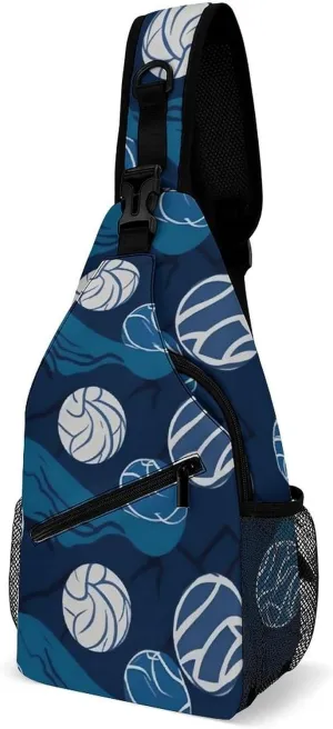 Blue Volleyball Sling Bag Crossbody Bags Cross Body Bag Fanny Packs Chest Bags Sling Purses for Travel