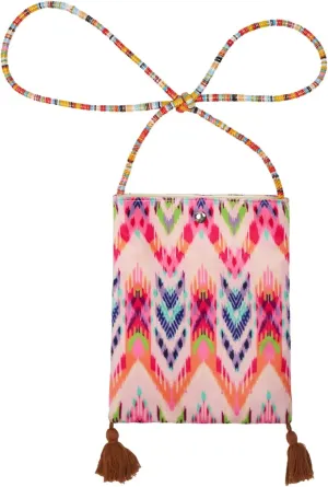 Boho Floral Canvas Crossbody Bag for Women Cute Tassel Small Cell Phone Shoulder Purse Bags Teen Girls Cross body Bag