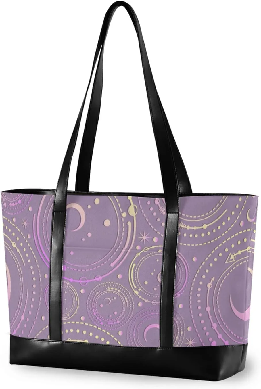 Bolaz Laptop Briefcases for Women Computer Laptop Bag Astronomical Geometry Moon Stars 15.6in Shoulder Carring Case Bag Handbag Work Business