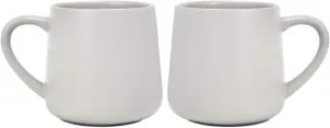 Bosmarlin Large Glossy Ceramic Coffee Mugs Set of 2, Tea Cup for Office and Home, 18 oz, Suitable for Dishwasher and Microwave(Gray, 2)