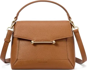 BOSTANTEN Small Crossbody Bags for Women Trendy Top Handle Shoulder Purse Vegan Leather Handbags with Flap