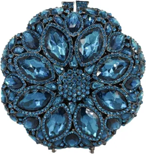 Boutique De FGG Elegant Round Crystal Clutch Evening Bags for Women Formal Party Handbags Bridal Wedding Purse
