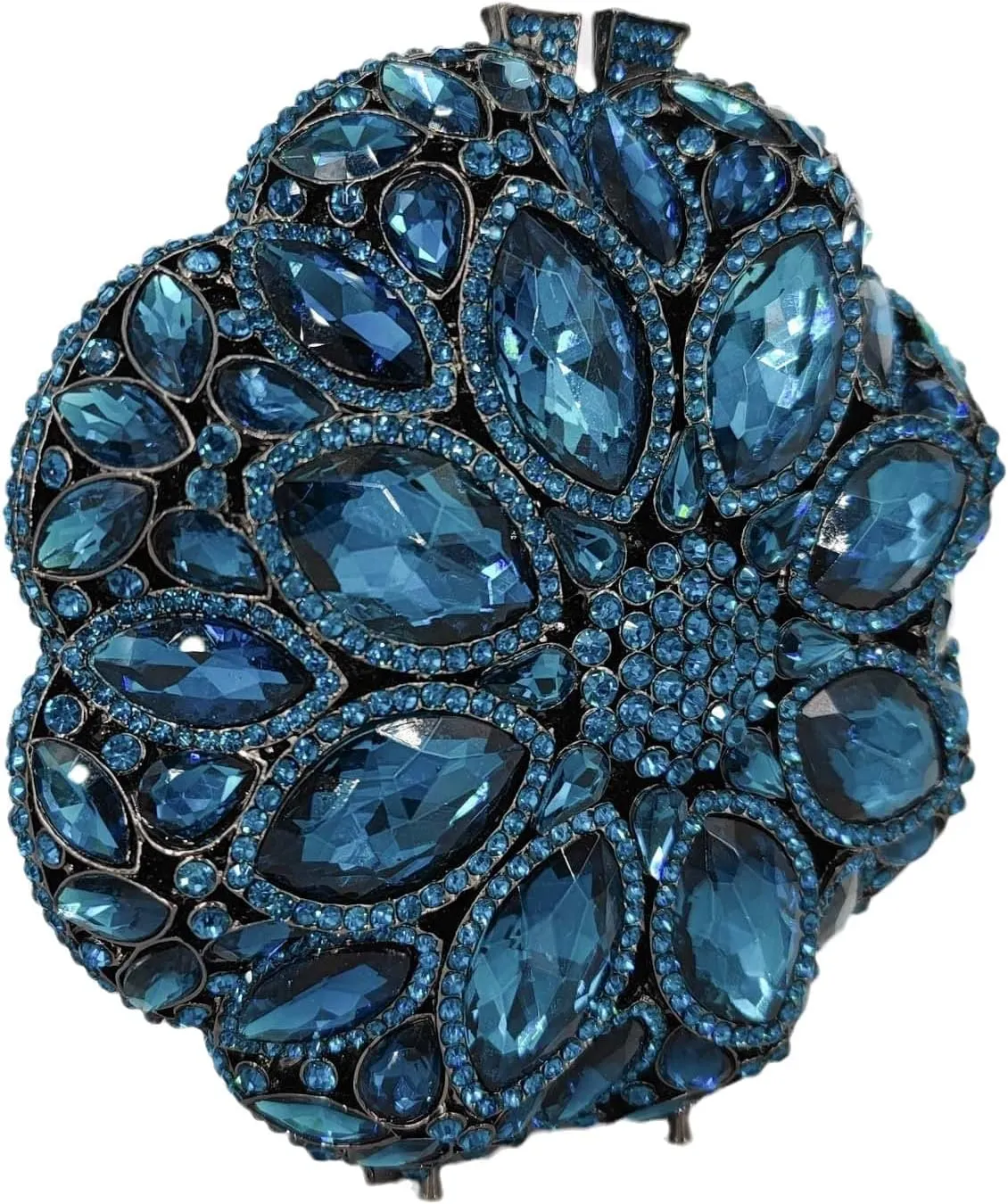 Boutique De FGG Elegant Round Crystal Clutch Evening Bags for Women Formal Party Handbags Bridal Wedding Purse