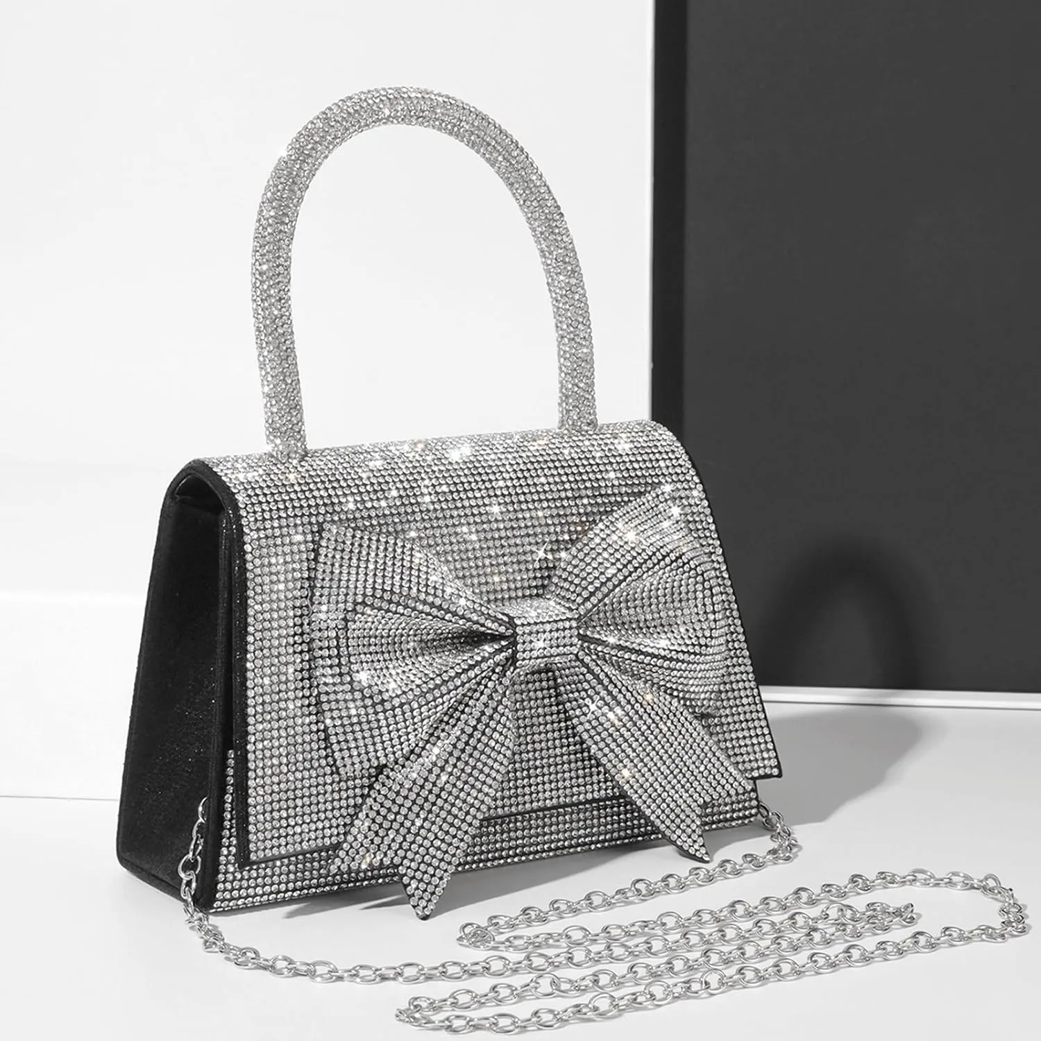 Bow Purse Women Rhinestone Bow Handbag Aesthetic Coquette Bag Girls Trendy Evening Bag Valentine's Day Gifts