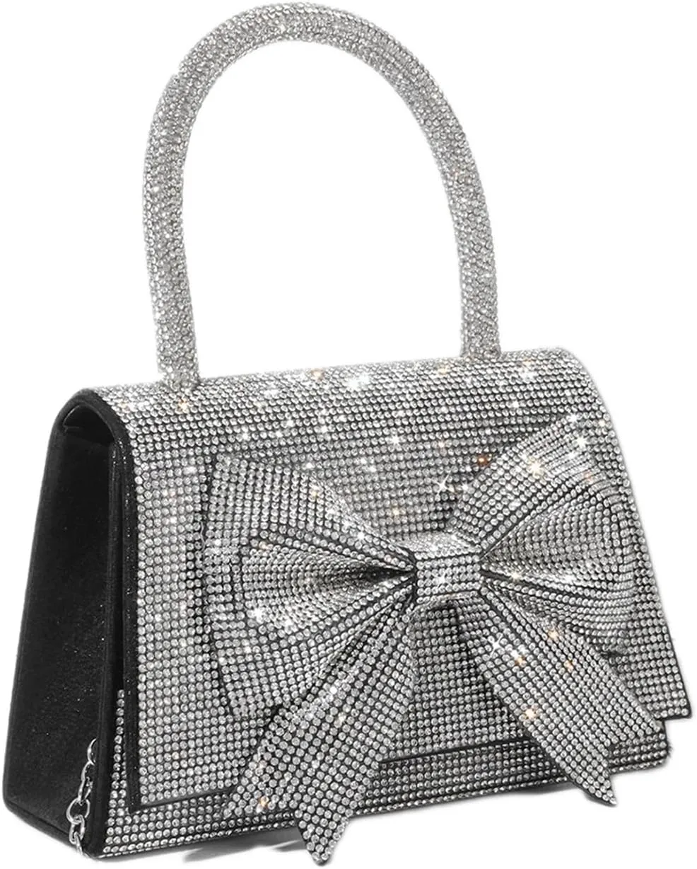 Bow Purse Women Rhinestone Bow Handbag Aesthetic Coquette Bag Girls Trendy Evening Bag Valentine's Day Gifts