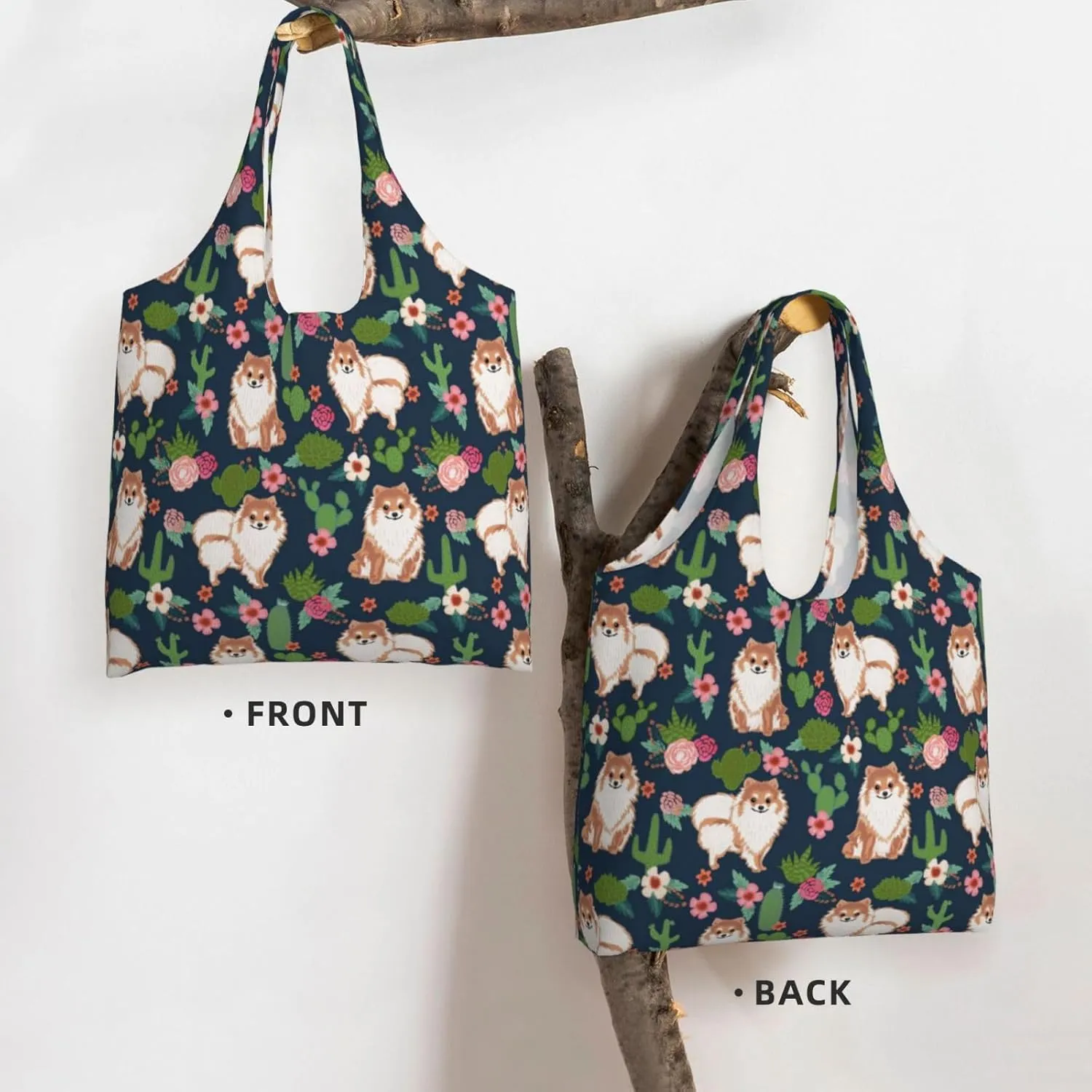 Boxer Dogs Rose Flower Floral Canvas Tote Bags For Grocery Shopping Reusable Cloth Bags Soft Shoulder Bag