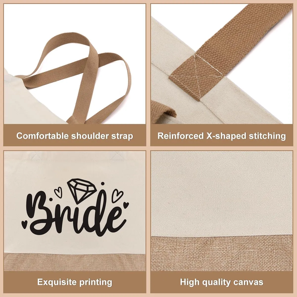 Bride Bags Engagement Mother of the Bride Gifts Tote Bag for Women
