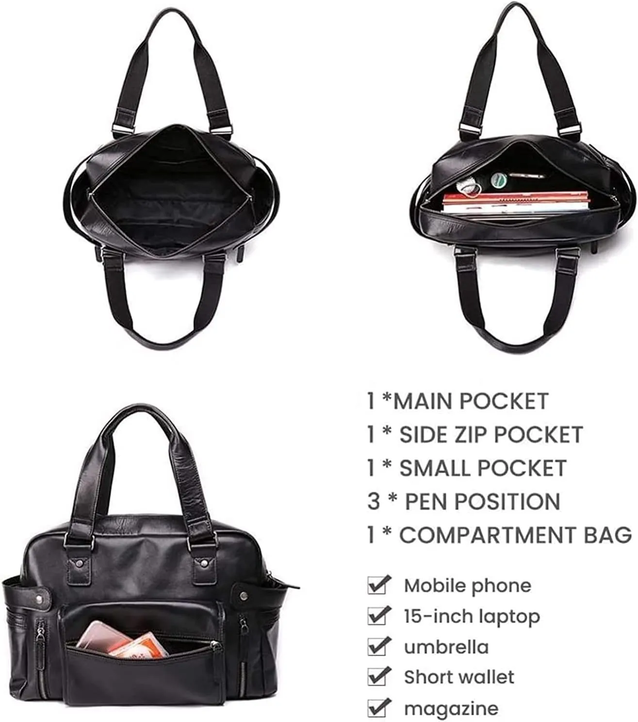 Briefcase Laptop Bag Business Briefcase Men's Crossbody Bag Shoulder
