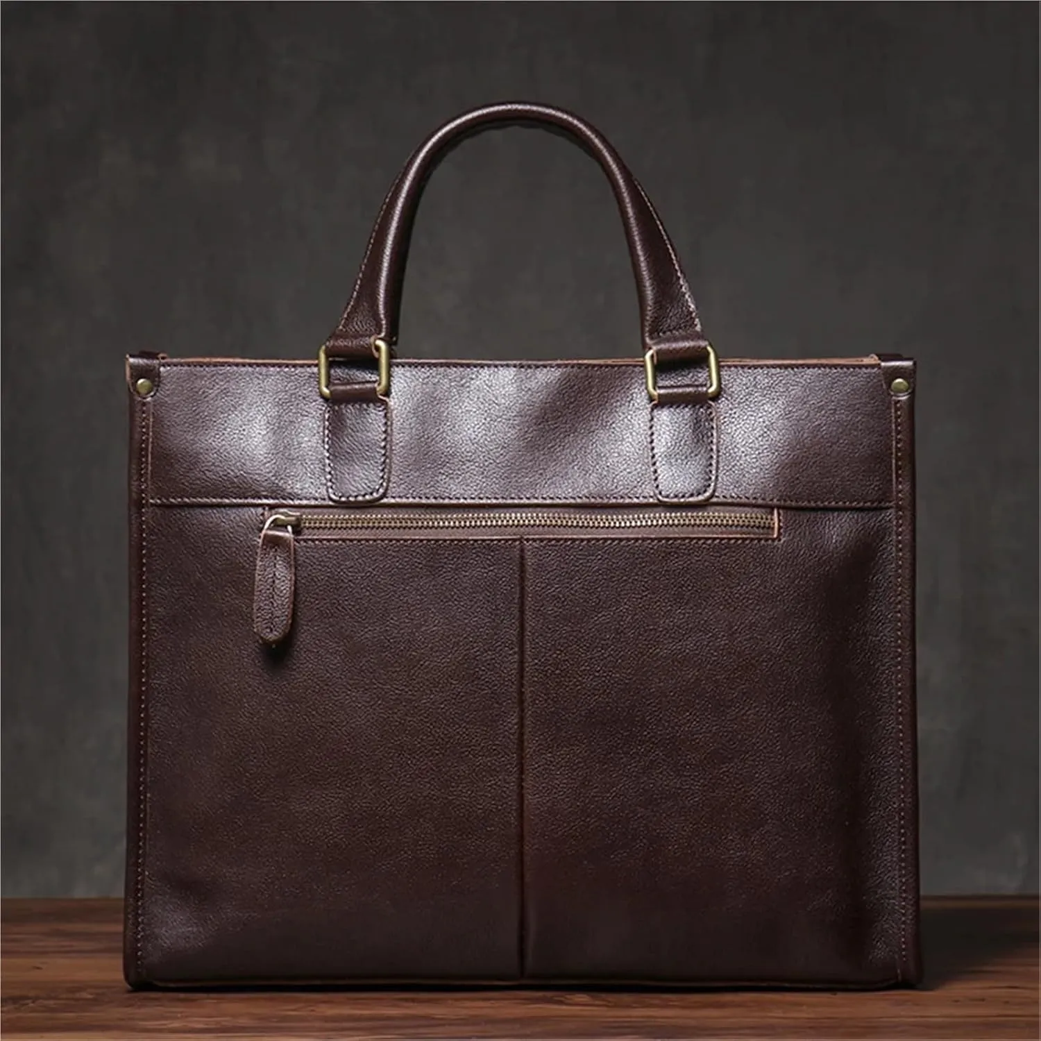 Briefcases Executive Briefcase Male Lawyer Handbag Business Crossbody Real Leather Portfolio Computer Bag(Coffee)