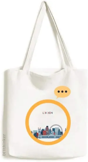 Britain UK London Eye Bridge Tower Blue Expression Gift Sack Canvas Tote Shoulder Bag